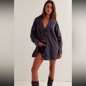 Free People Charlie Denim Shirt Oversized size XS-Large